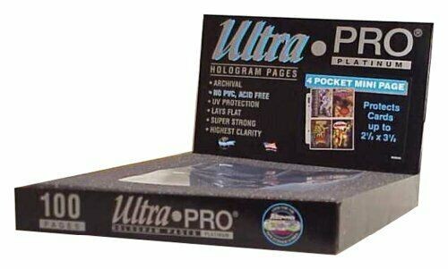 100 Ultra Pro 4 Pocket Mini Pages - For 2 Ring Mini Binders