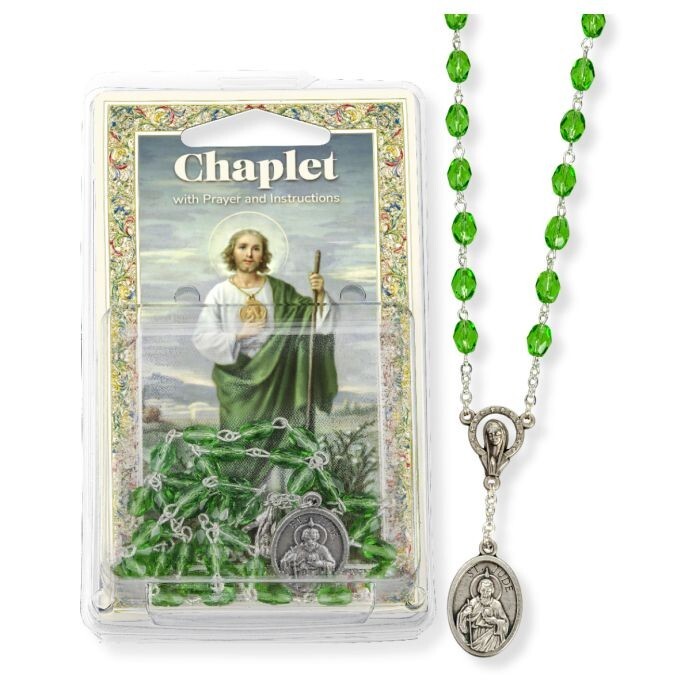 Saint St. Jude Chaplet (8x6 mm faceted beads)