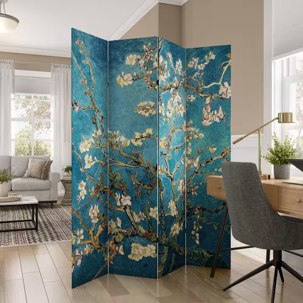 6 Ft. Printed 4-Panel Room Divider