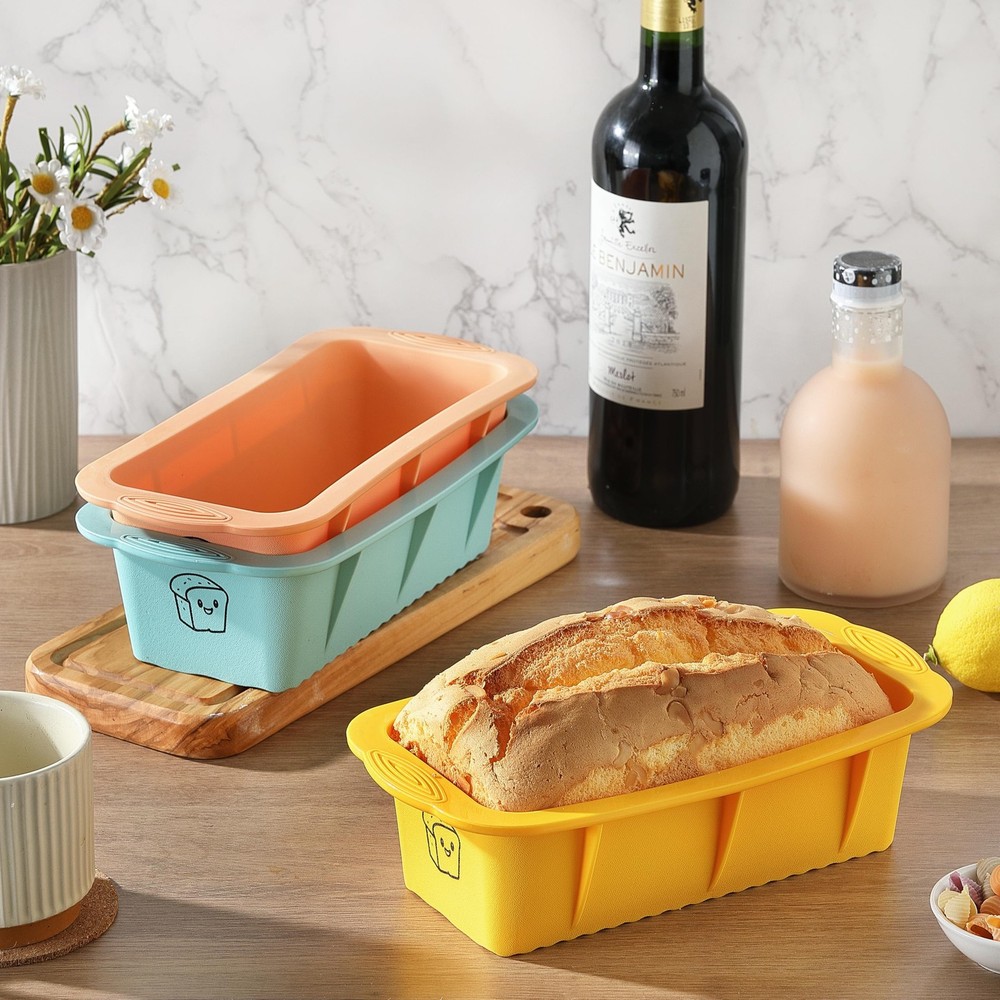 3PCS Silicone Bread Loaf Pan: Non-Stick Easy Release Dishwasher Safe