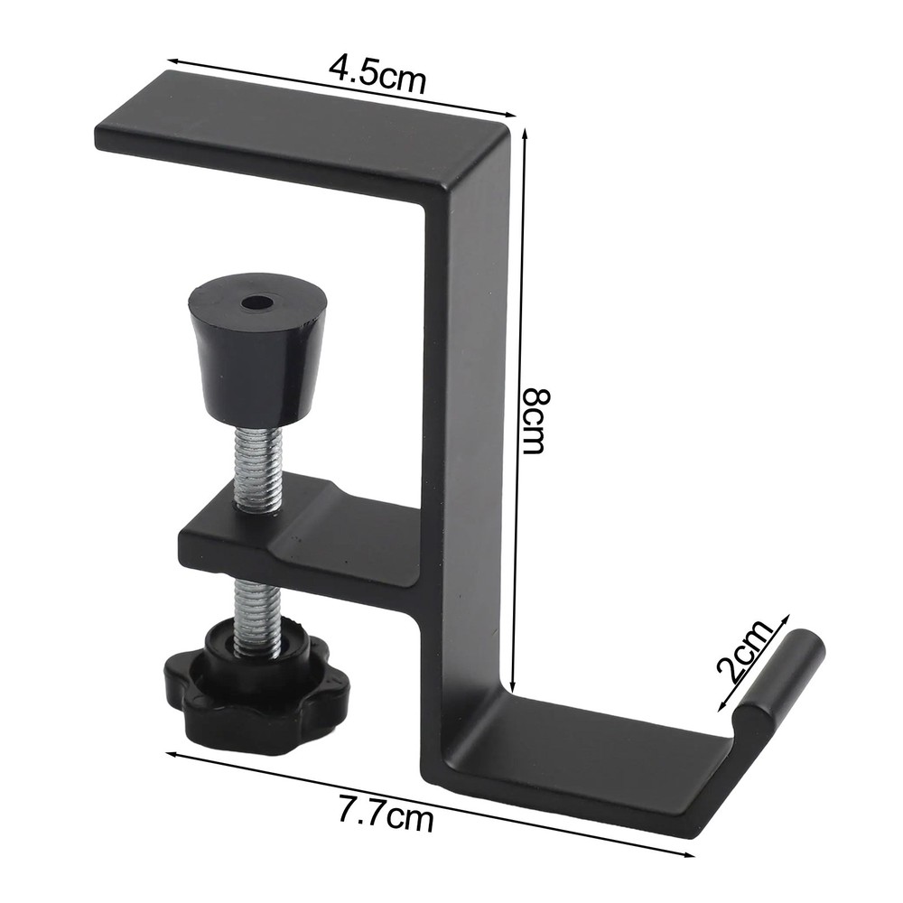 Compact Design Adjustable Clamp Hooks Set of 3 for Desktop Organization