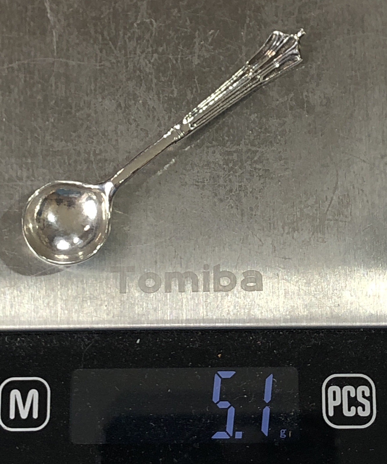 Sterling Silver Salt Spoon Birmingham England 1992 - Vintage