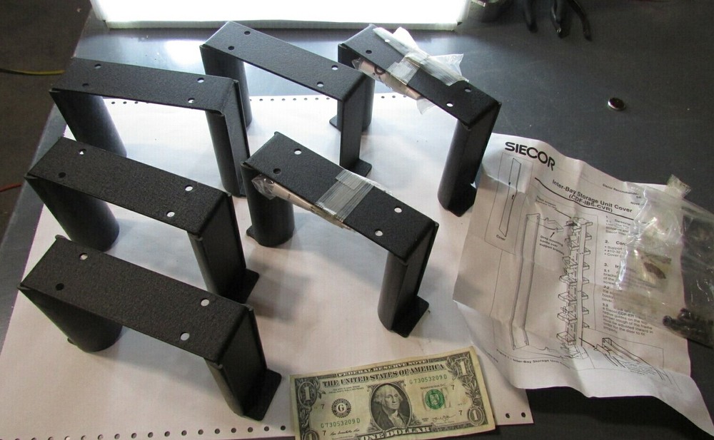 Lot of 6 Siecor Server Cover Panel Brackets, Rack Cabling Chassis Hardware