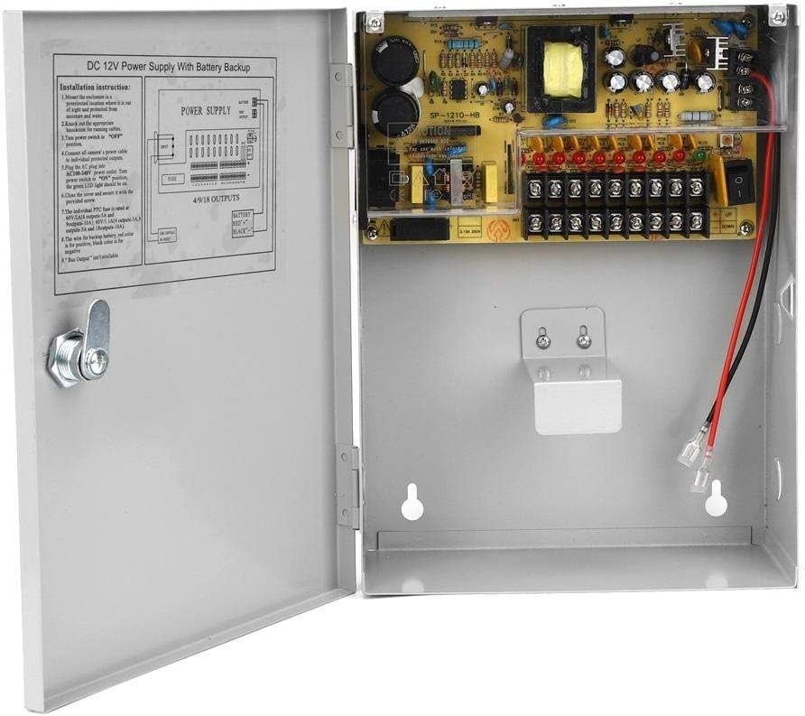 UPS Power Supply 12V 10A Control System Vertical Installation Access Control