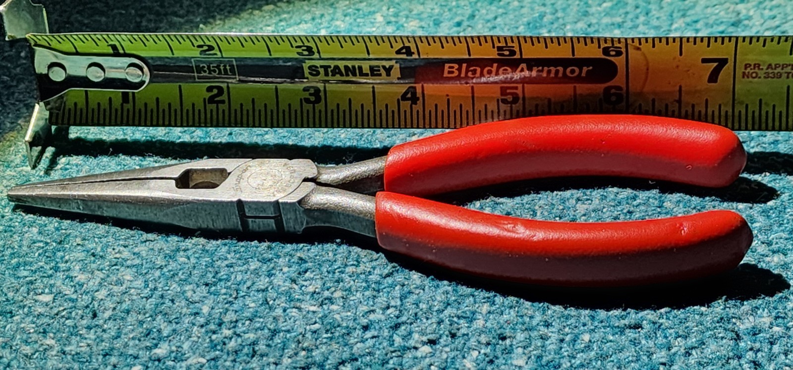 Snap-on USA 196BCP Soft Grip Needle Nose Pliers 7" OAL! Preowned. Grind Mark.