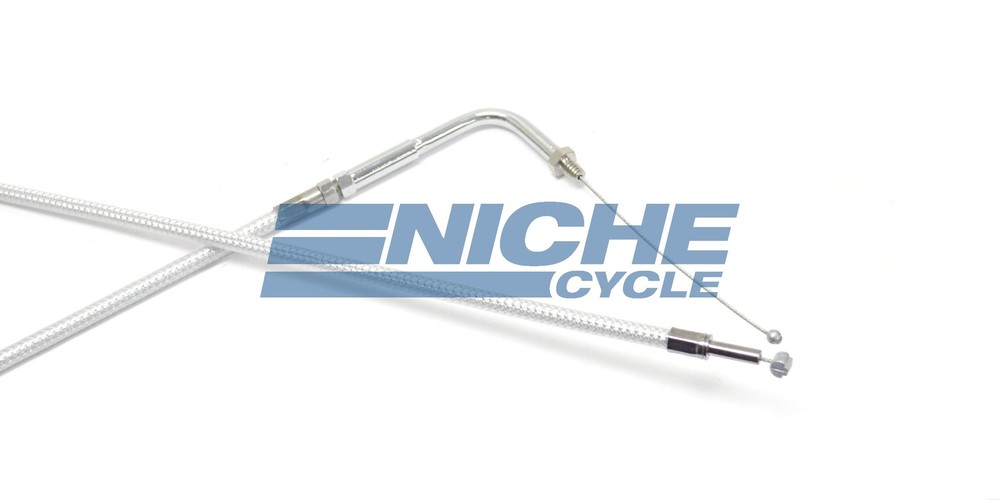 Harley Davidson +6" Longer Over Stainless Throttle - Pull Cable 56313-76