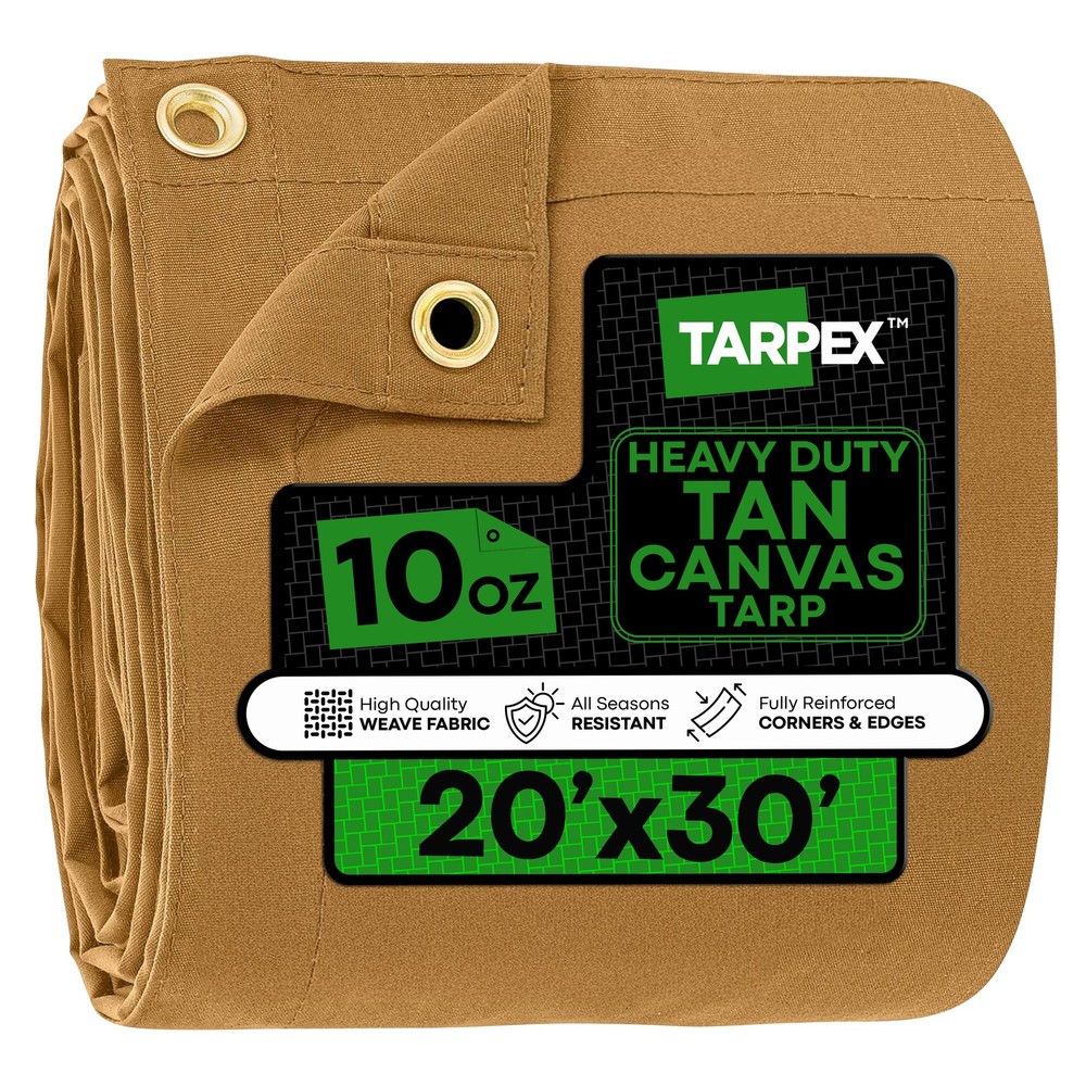 TARPEX - 20' x 30' Tan Canvas Tarps 10oz
