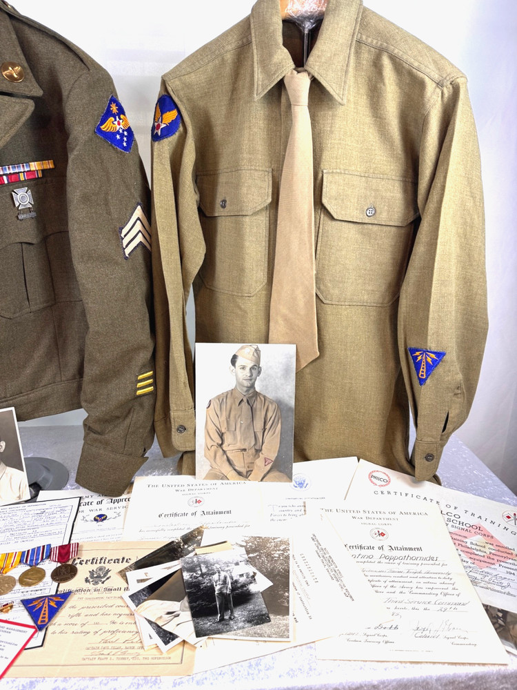 WWII USAAF – AIRWAYS COMMUNICATIONS SYSTEM GROUPING – UNIFORM, MEDALS & DOCS