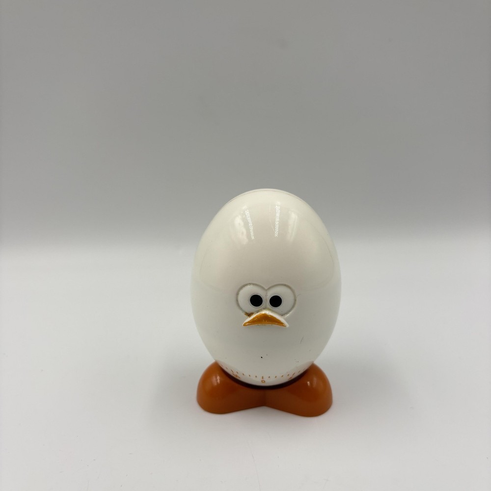 Joie Egg Kitchen Timer White Plastic Mechanical 60 Minute Chicken Cute Design