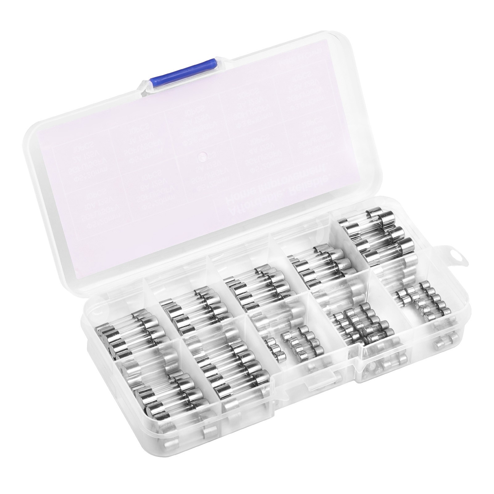 120 Pcs Fast-Blow Glass Fuses Assortment Kit 125V 5 x 20 mm & 3.6 x 10 mm