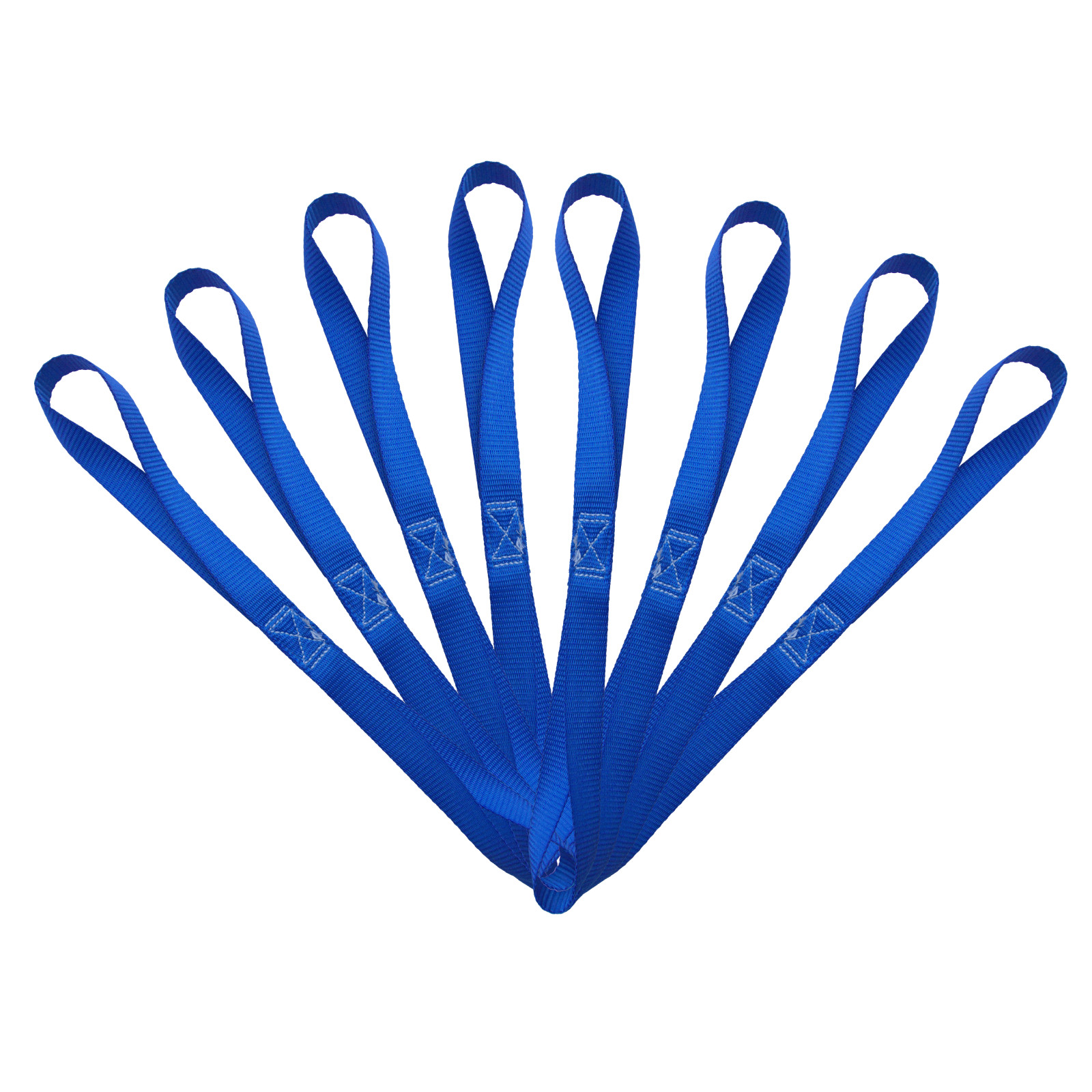 8 Pack 1" x 18" Soft Loop Tie Down Strap For Motorcycle Dirt-Bike ATV UTV Blue