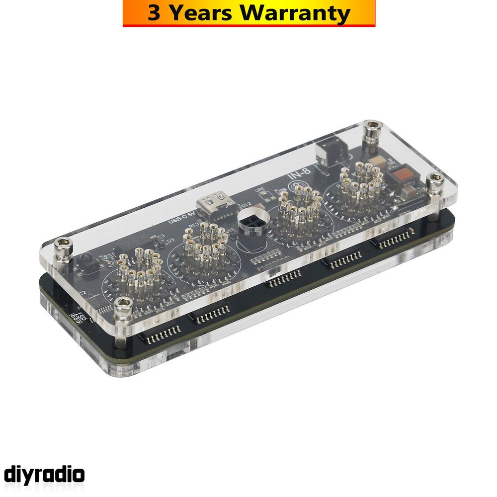 IN-8 4-Digit Nixie Tube Clock Desktop Clock Advance + Backlight Remote Control