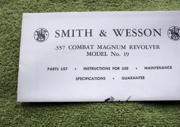 Smith & Wesson .357 Revolver Model 19 Owner’s Manual | Tri-Fold Reference (34)
