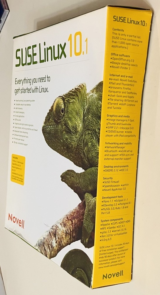 SUSE Linux 10.1 Strong Encryption Box Set 7-Disc CD/DVD + Manual Novell Complete