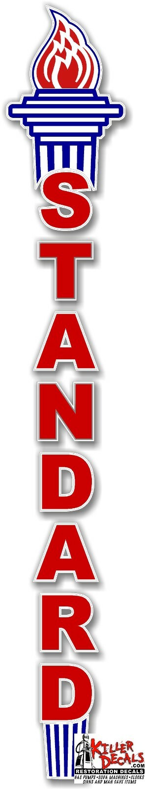 (STAN-15)24"X3.75" STANDARD GASOLINE AIR METER POST DECAL LUBESTER OIL GAS PUMP