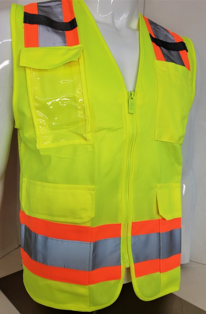 FX HIGH VISIBILITY Surveyor Two Tone Safety Vest Solid front & Mesh back