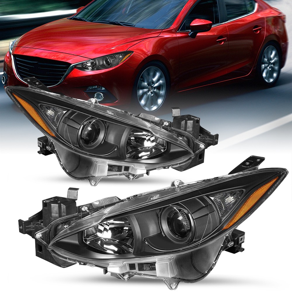 Fit For 2014-16 Mazda 3 Driver & Passenger Side Pair Headlight Assembly
