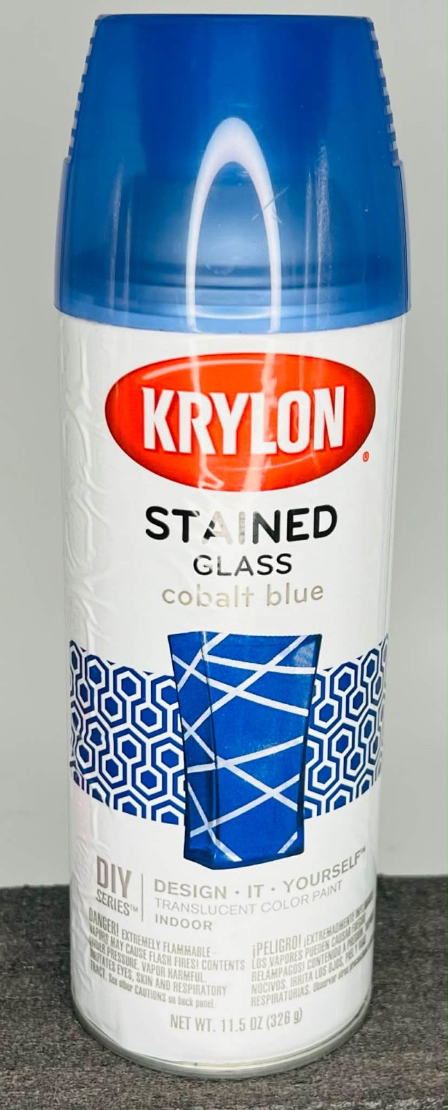 KRYLON STAINED GLASS Spray Paint Cobalt Blue 11.5oz Translucent Indoor HTF!!