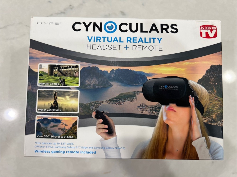 CYNOCULARS Virtual Reality Headset & Remote - As Seen On TV