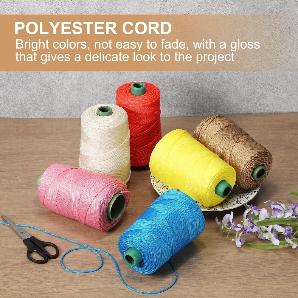 Polyester Macrame Cord 3mm x 219 Yards Polypropylene Macrame Cords Braided Cr...