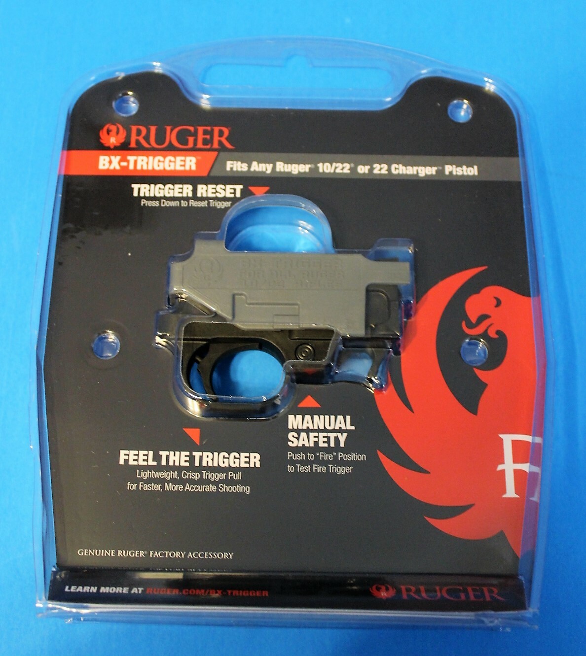 Ruger BX-Trigger BLACK 10/22 Rifle Charger Pistol 22LR NEW Retail 90462 Drop-In