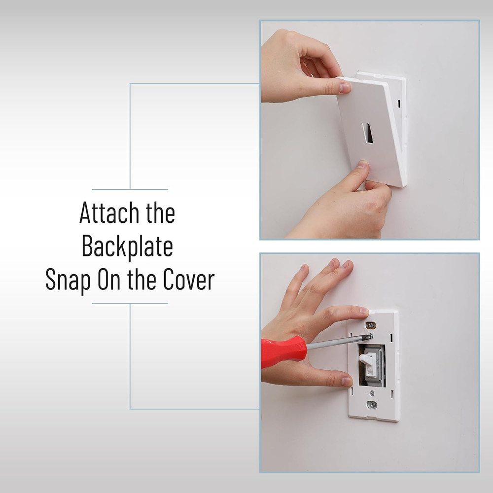 10 PCS Light Plates Switch Covers, Screwless, Toggle Switch Cover, Thermoplastic