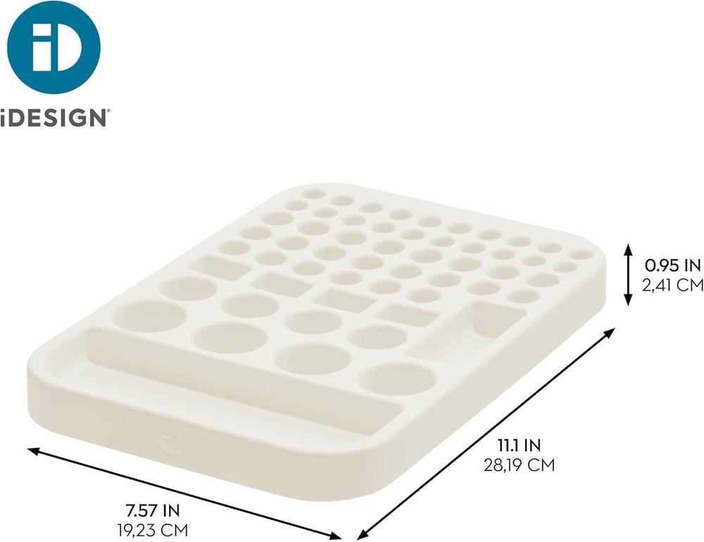 iDesign Recycled Plastic Divided Battery Organizer Insert, Insert