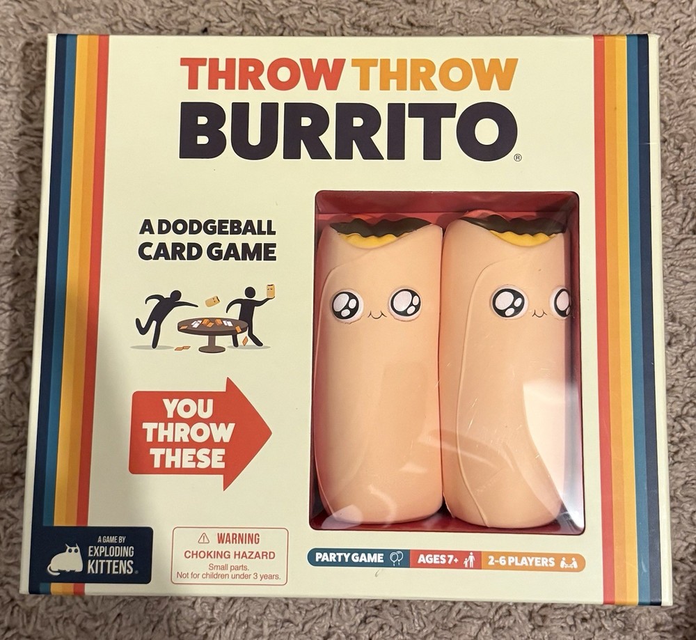 Throw Throw Burrito Dodgeball Card Game 2021 Exploding Kittens-Open Box