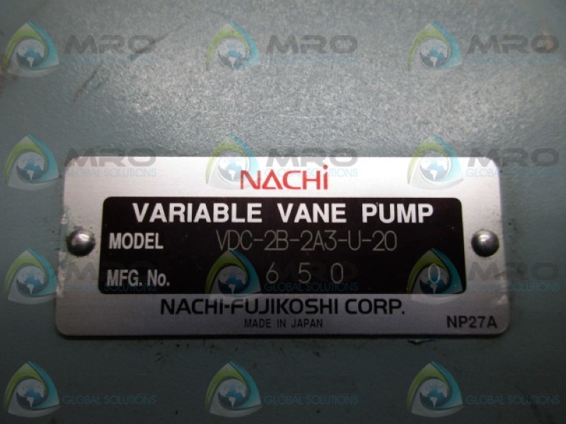 NACHI VDC-2B-2A3-U-20 VARIABLE VANE PUMP NSNP
