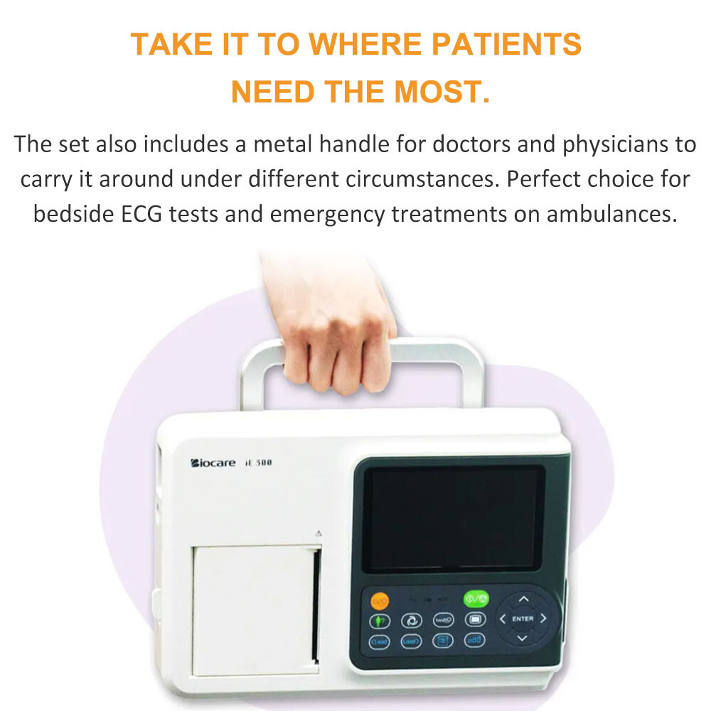 Biocare iE300 12 lead ECG Machine rapid diagnosis and instant ECG tests US
