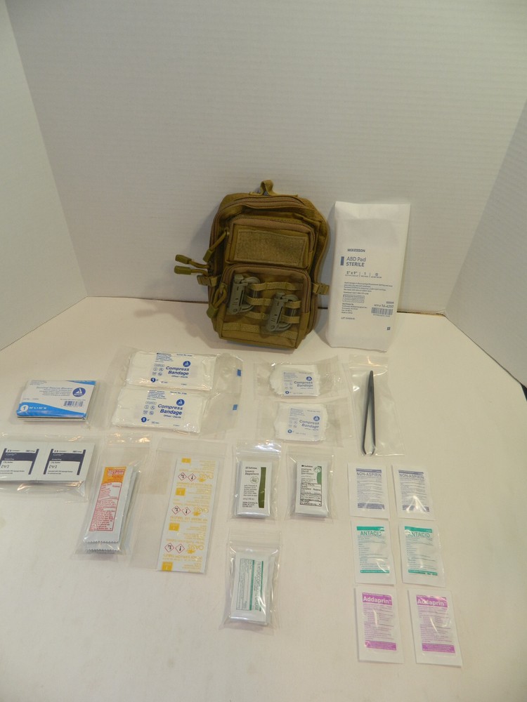 44 Essentials Items Back Packing, Hiking, Mountain Biking First Aid Kit
