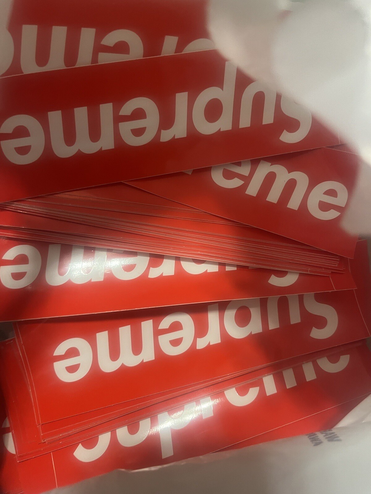 (5 CT) Supreme Red Box Logo Sticker 100% Authentic (FREE SHIPPING AND TRACKING)