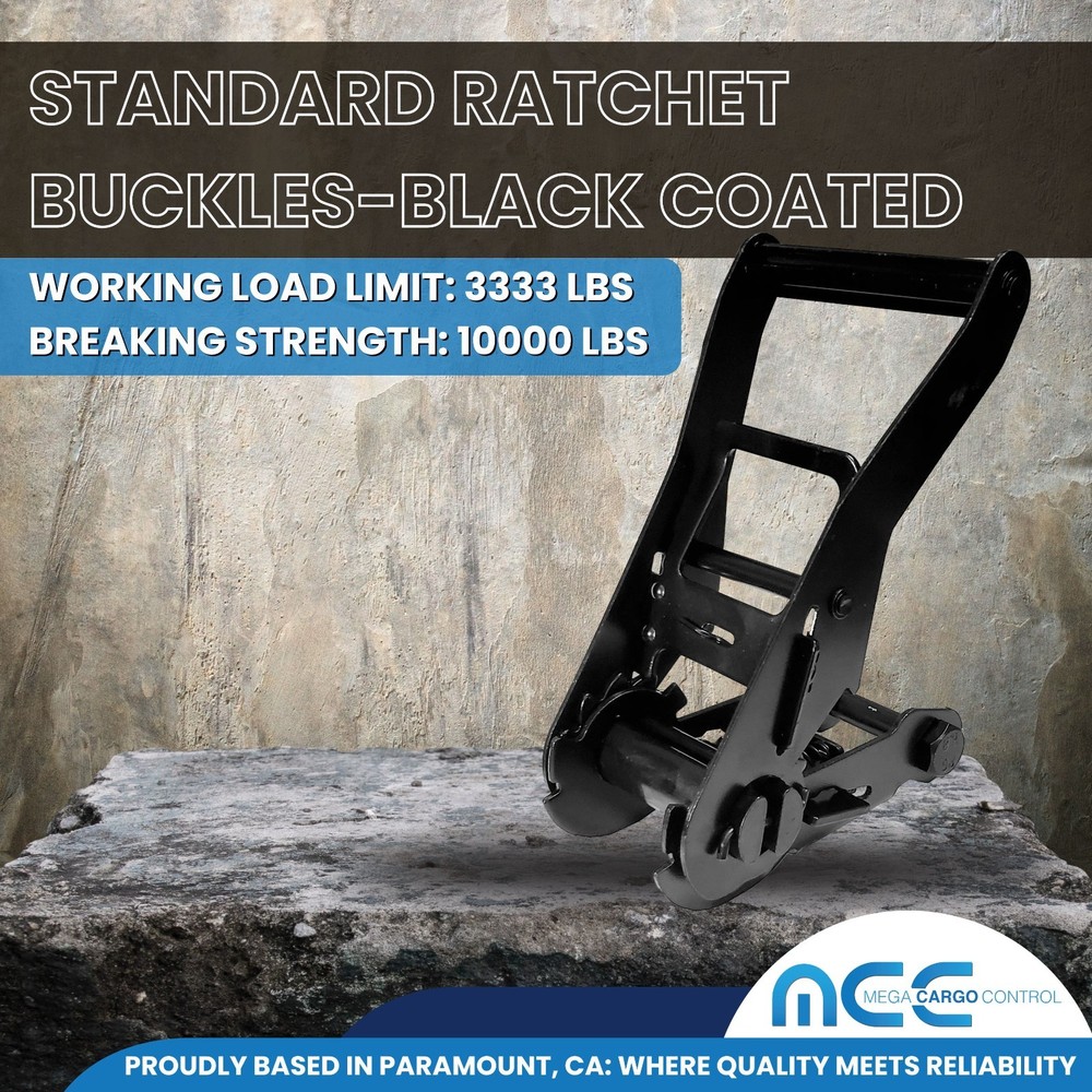 Mega Cargo Control 2" Replacement Standard Ratchets, Black Coated, 4-Pack