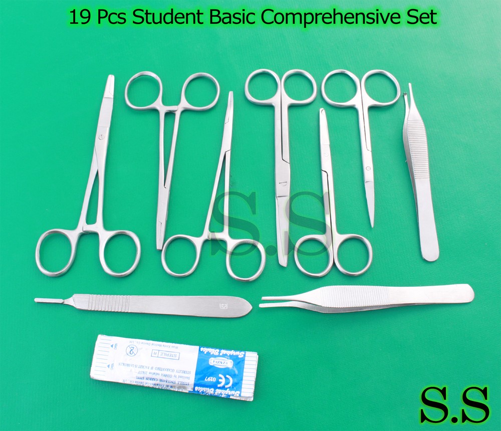 19 Pcs Student Basic Comprehensive Surgery Surgical Dental Instruments DS-1262