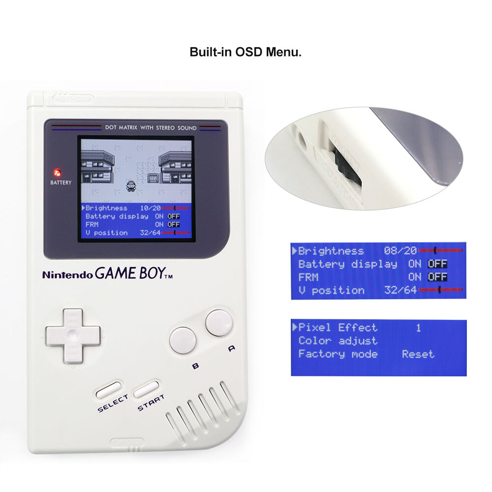New Version V5 Pro OSD Menu Full Size RIPS Backlight LCD For GameBoy GB DMG