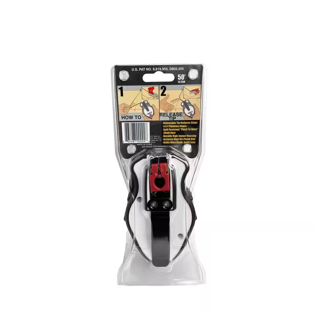 SnapBack� Chalk Line with Releasable Tip- CE Tools