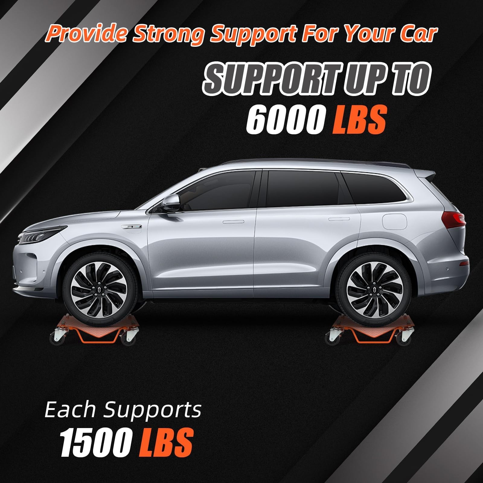 Set of 4 6000LBS Car Dolly Wheel Tire Dolly Heavy Duty Skate Auto Repair Dolly