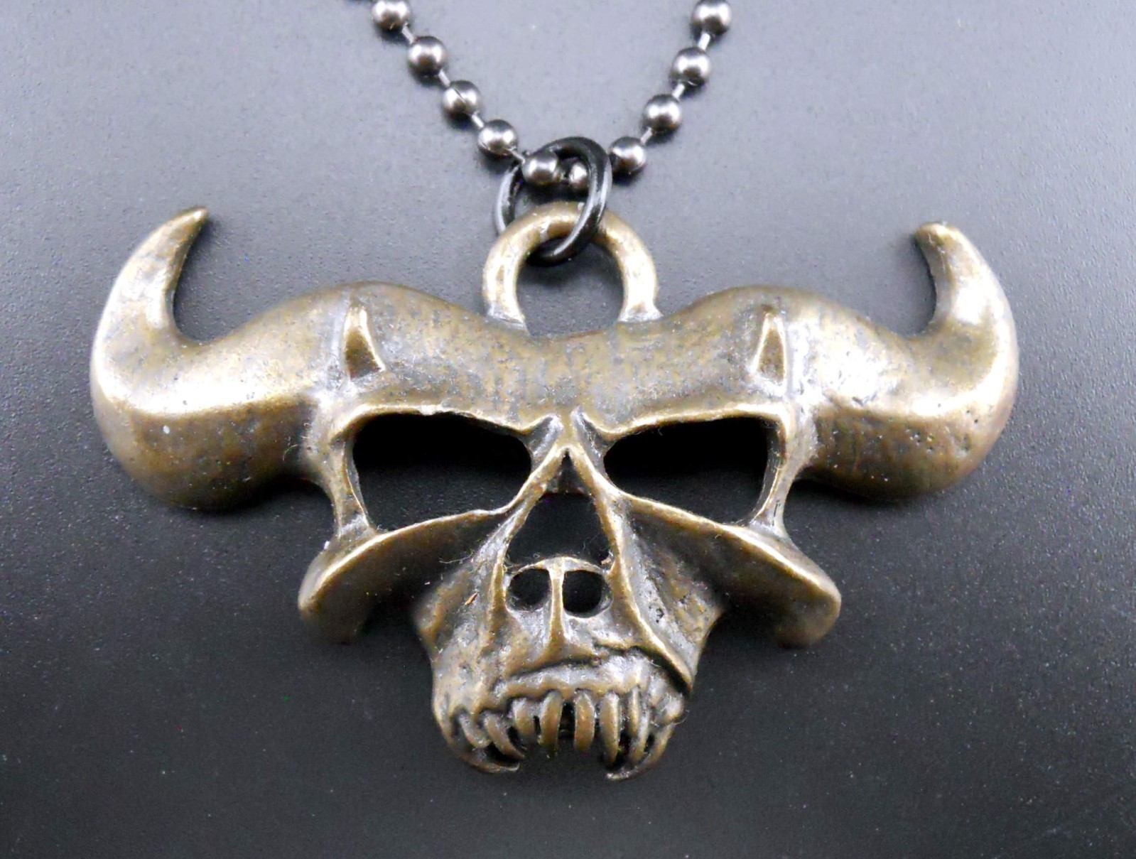 Danzig Necklace New Skull Pendant Rare Antique Gold/Bronze Finish