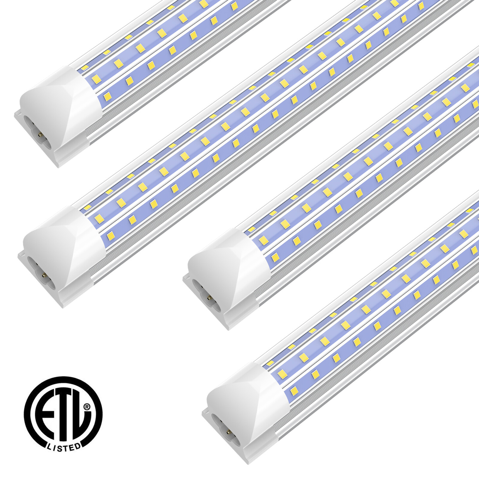 T8 LED Tube Lights 4FT 60W 8FT 120W D-Shaped Garage LED Shop Lights Fixtures