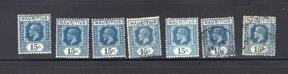 Mauritius 15c Lot x 7