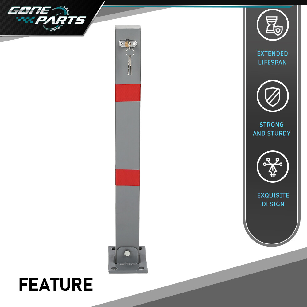 Square Heavy Duty Foldable Bolt Down Security Parking Post Bollard Driveway