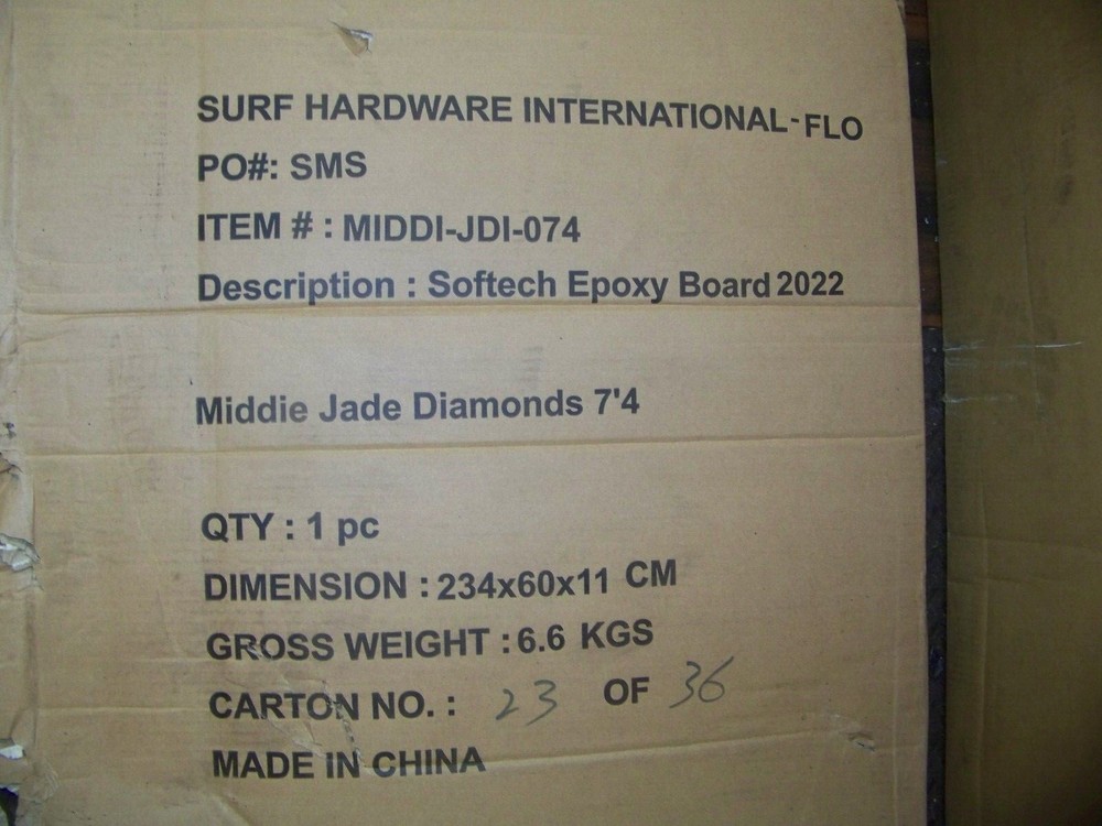 Surf Hardware International Softech Epoxy Board 2022 Middie Jade Diamonds 7'4"