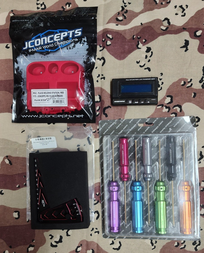 RC tools, hex drivers, camber gauge