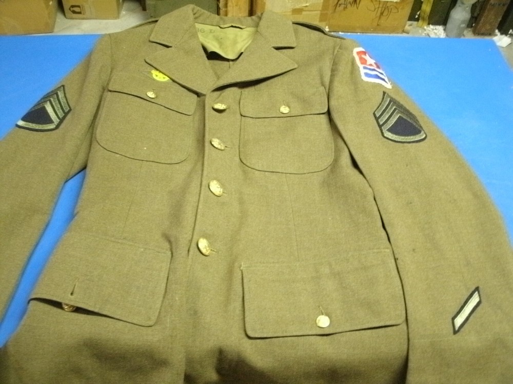 US ARMY WWII MIDDLE EAST COMMAND STAFF SERGEANT  4 POCKET TUNIC 1941 SIZE 36L