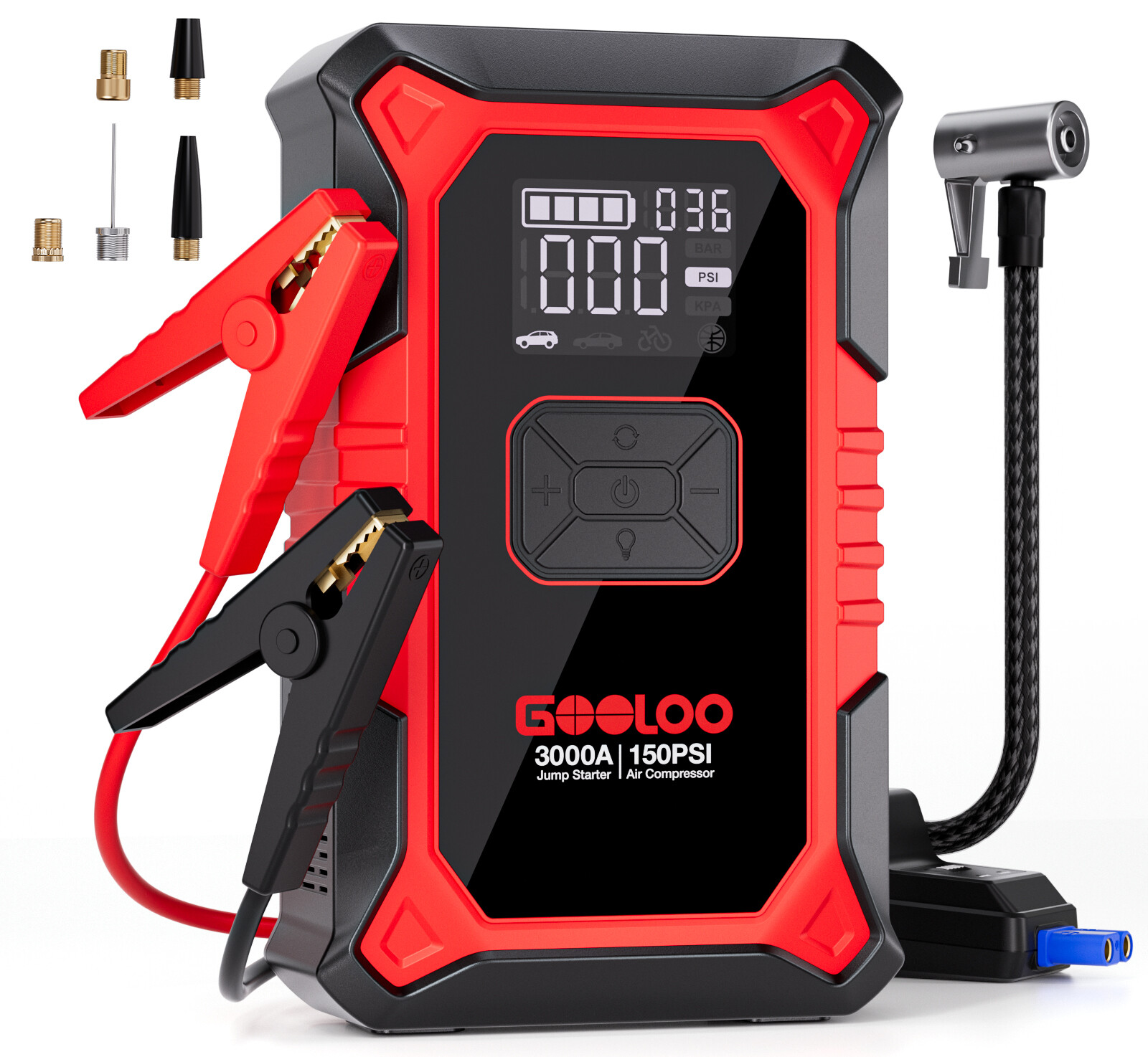 GOOLOO A3/A2 Jump Starter with Air Compressor 12V Portable Car Battery Booster