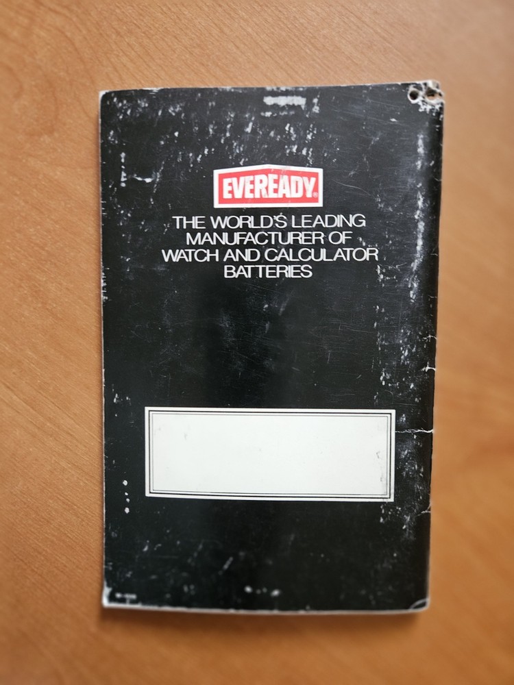 Eveready Watch/Calculator Battery 1983 Replacement Guide