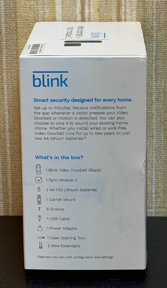 Open Box Blink Video Doorbell Camera + Sync Module 2 BSM00400U