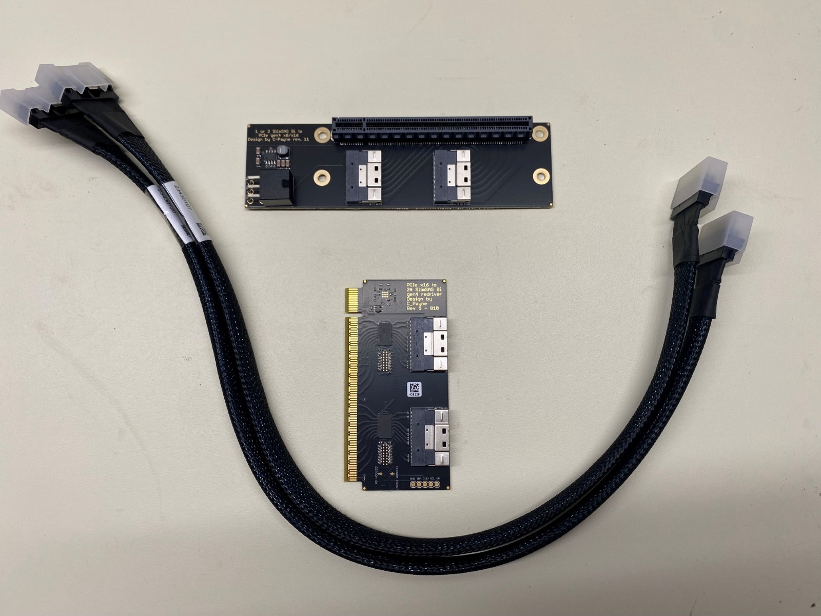 C-Payne PCIe 4.0 gen4 SlimSAS Host Adapter + Device Apater + SlimSAS Cables