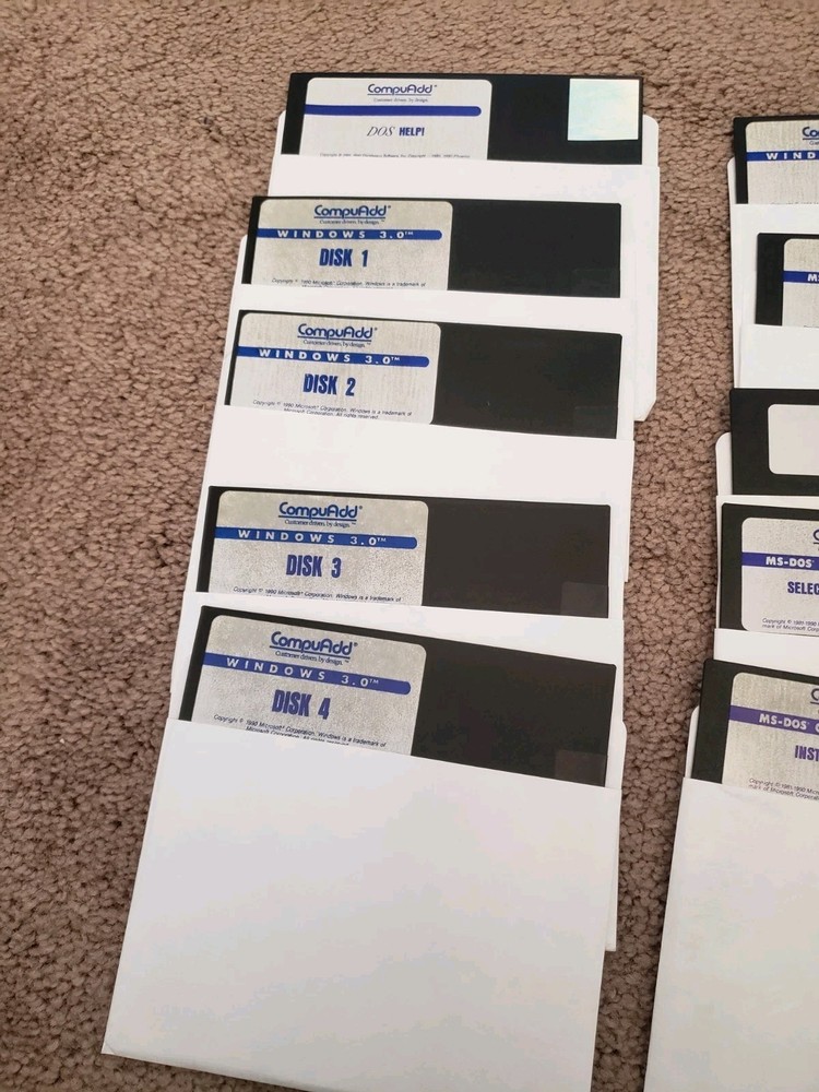 Vintage CompuAdd A002 Computer With Original Box, Keyboard, software, manual