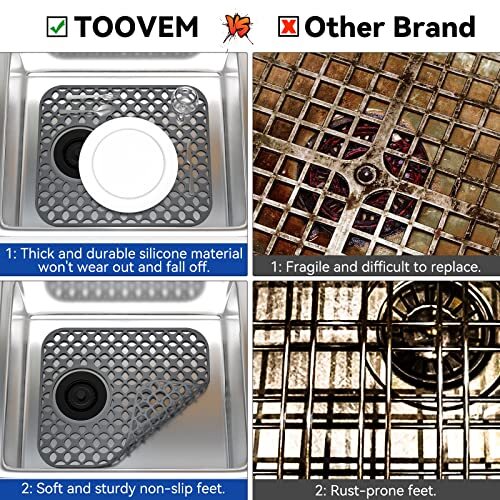 2x Alfombrilla de silicona para fregadero Protector de drenaje de cocina